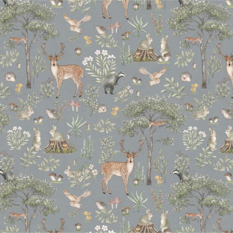 Fototapet cu pădure fantastică albastră pentru camera copiilor