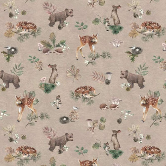 Tapet maro cu animale sălbatice pentru camera copiilor