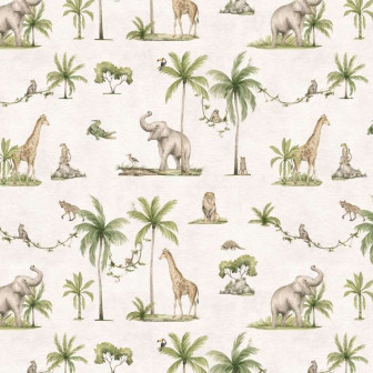 Tapet cu junglă și animale, ideal pentru camera copiilor
