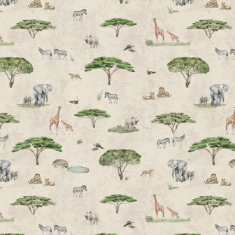 Tapet cu animale savana pentru camera copilului
