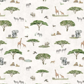 Tapet cu animale din savana pentru camera copilului