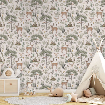 Tapet cu motive forestiere pentru copii, XTDeco.ro