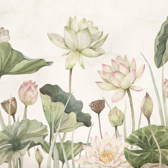 Tapet personalizat cu nuferi delicati
